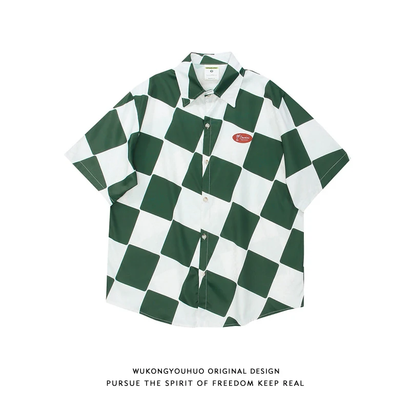 

American Sle Retro Plaid ort Sve irt Men's Casual Oversize Hip Hop irt Cotton 00% Four Seasons Wear