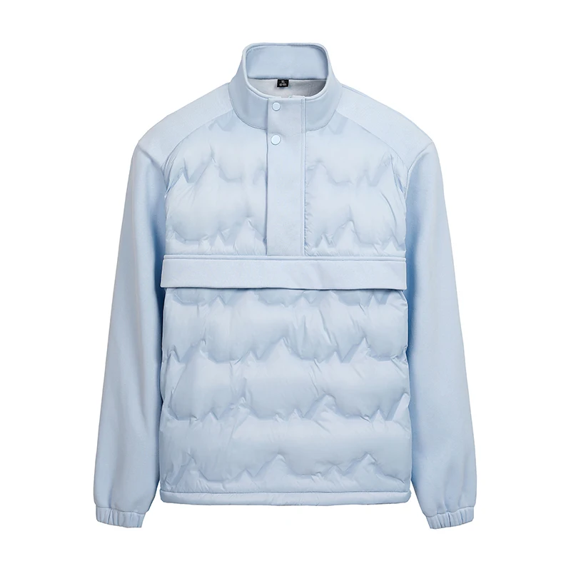 Autumn Winter Lightweight Down Jackets Men Stand Collar Pull On Patchwork White Duck Down Outwear Coat Warm Couple Chic Jacket