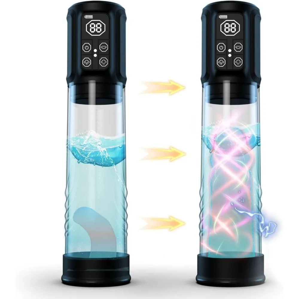 Male Sex Toys Penis Pump Cock Vacuum Sucking Masturbators 3 Sucking 4 Training Modes Waterproof Adult Traine  for Men Erection