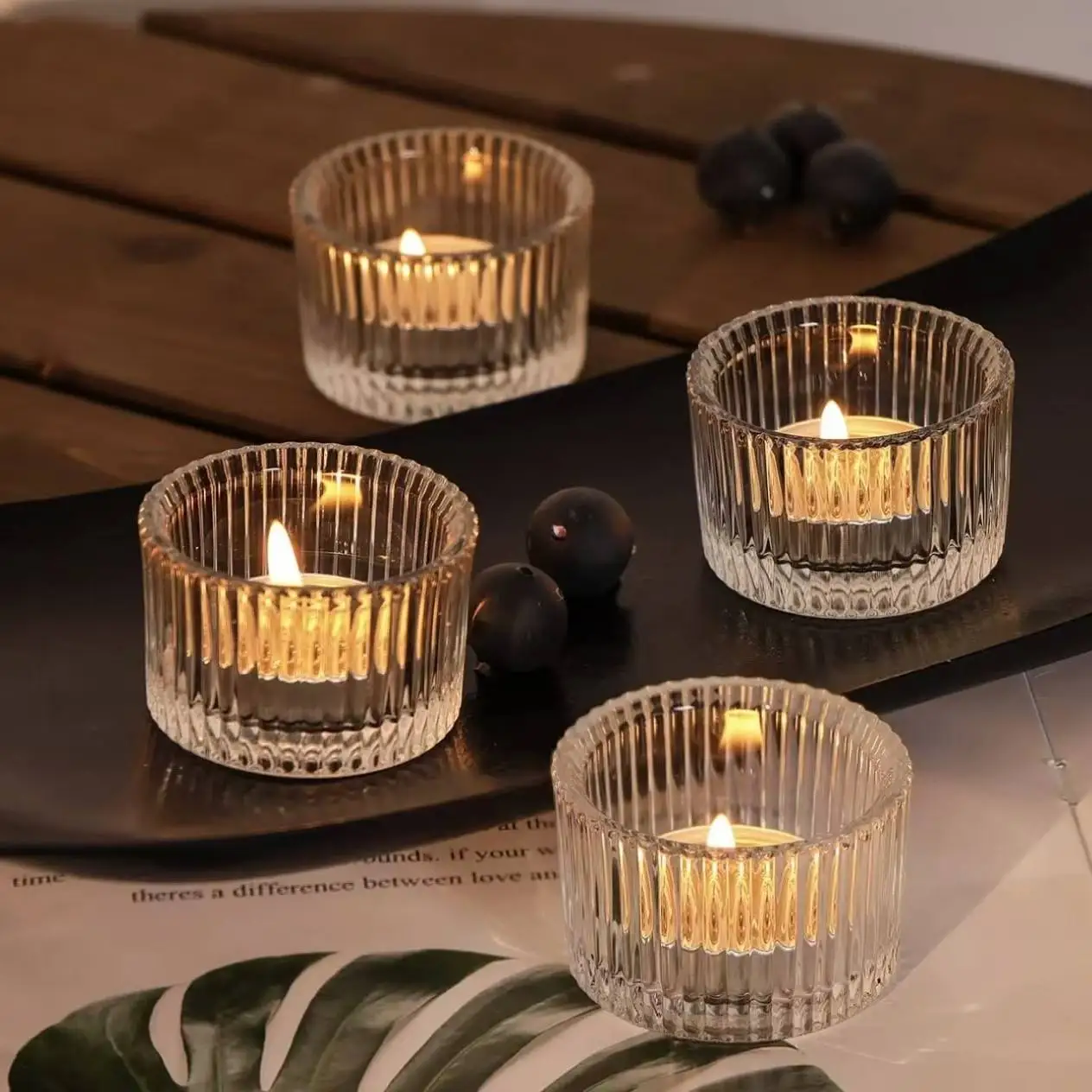 Factory Price Thick Wall Transparent Glass Candlesticks Various Sizes Candle Holder