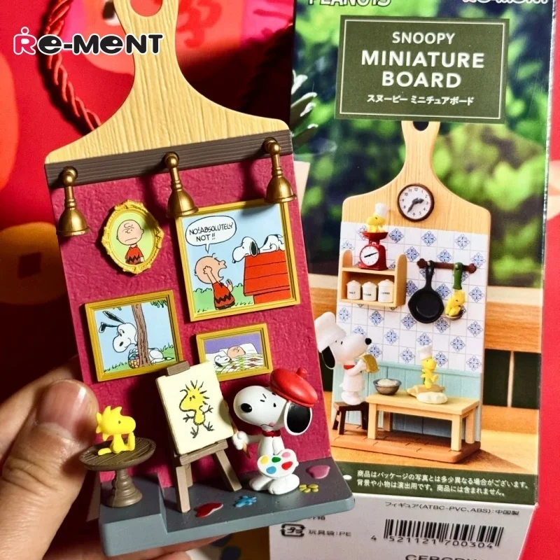 

Re Ment Peanuts Snoopy Blind Box Miniature Scene Wall Hanging Cutting Board Pendant Daily Life Food Play Collectible Figure Gift
