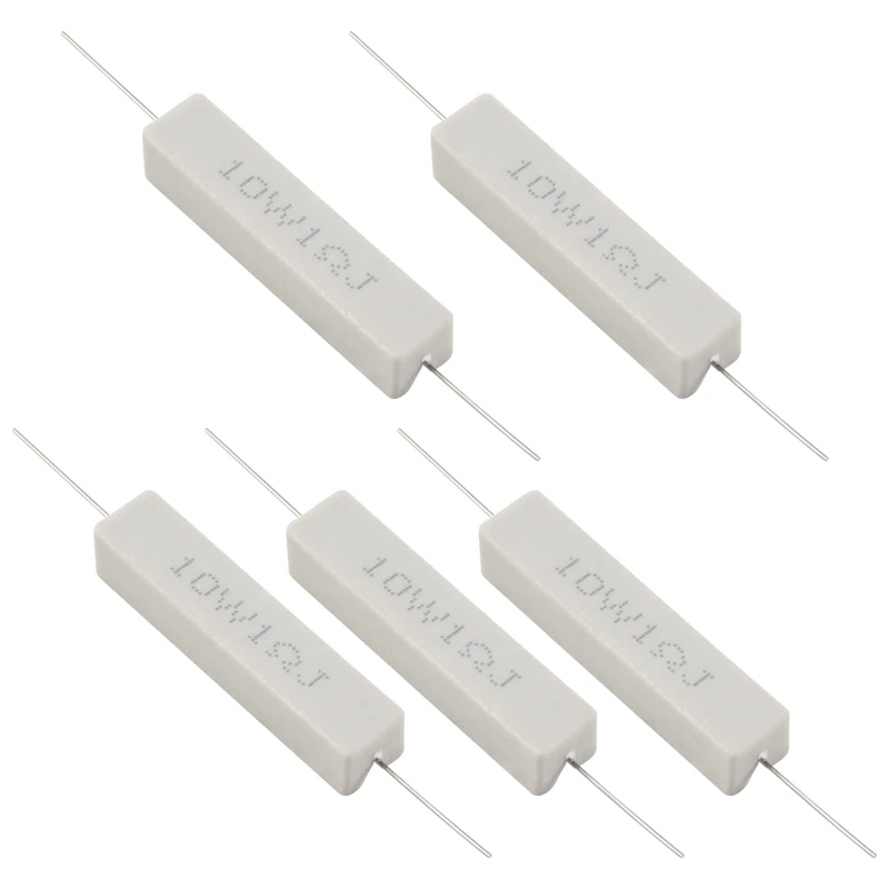 1.0 Ohm 10W Wirewound Ceramic Cement Resistor 5 Pcs