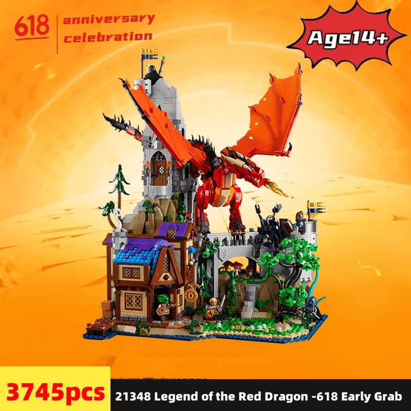 

Hot selling toy 21348 Red Dragon Legend 14 years old+IDEAS limited edition model building block set toy children's birthday gift