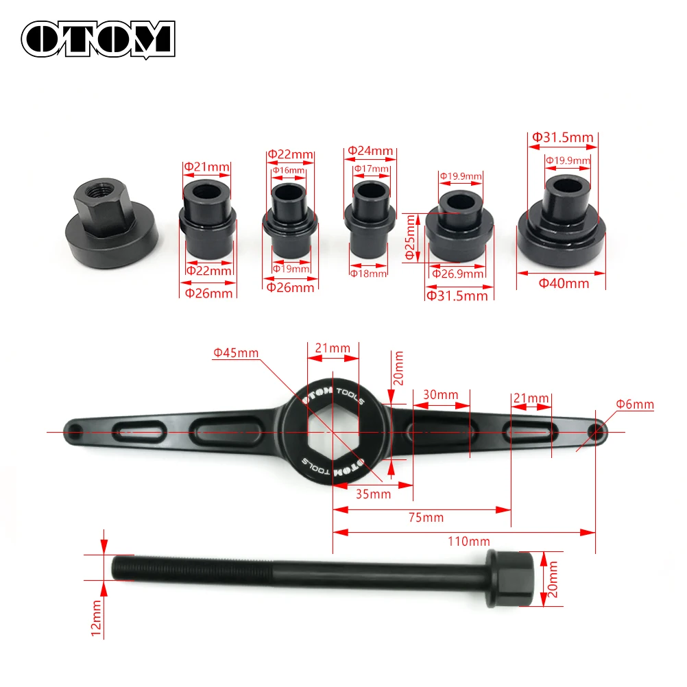 OTOM-Herramienta de instalación de rodamiento Universal para motocicleta, Kit de reparación de ajuste de prensa de brazo de enlace de palanca triangular, brazo oscilante para KTM CRF YZ