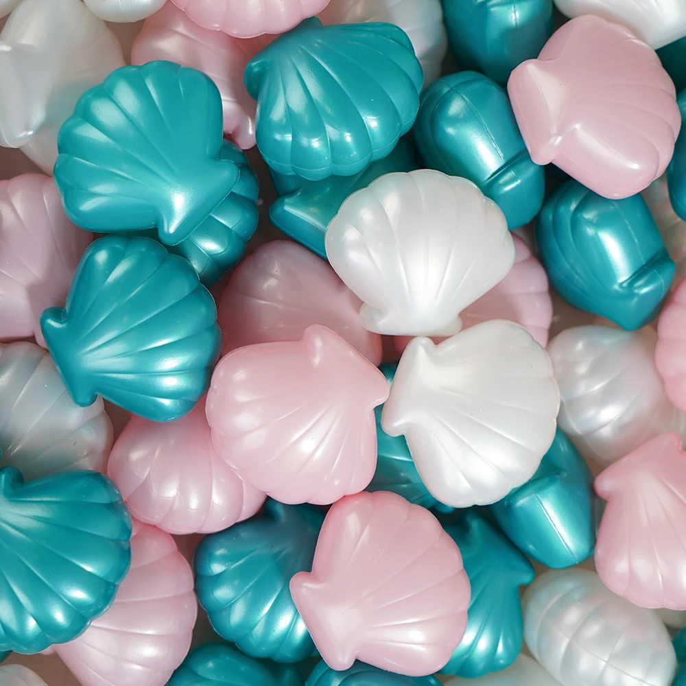 5.5cm 볼풀 공 조개 모양 100개 진주 다색 어린이 놀이용 파티 장난감 크리스마스 장식