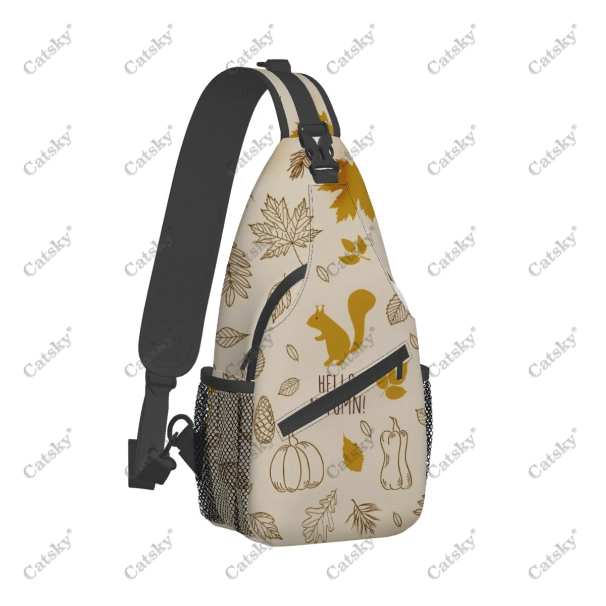 Autumn Leaves Fall Cross chest bag diagonally, For Men Women Travel Hiking Chest Bag Adjustable Backpack