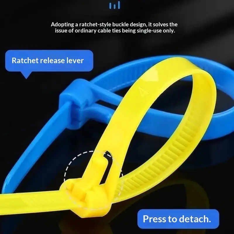 100PCS Reusable Self-locking Plastic Nylon  Slipknot Adjustable Organizer for Travel Cable Storage Use