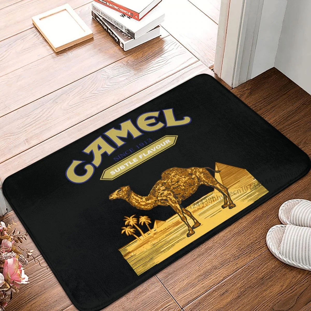 Camel Trophy Kitchen Non-Slip Carpet Vintage Flannel Mat Entrance Door Doormat Floor Decor Rug