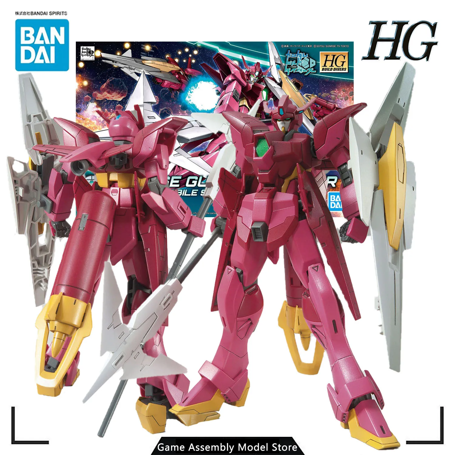 

BANDAI Original Assembled Animation Model Gundam Build Divers 018 Impulse Gundam Lancier 1/144 Scale Kit Action Figure Toy PVC