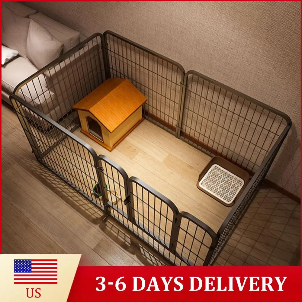 

Клетка для собак из 6 секций, сверхпрочная, складная, для выгула и тренировок, для собак, кошек, кроликов и других домашних животных