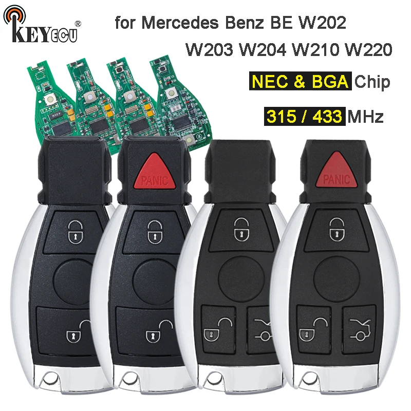 

KEYECU 315 / 433MHz NEC BGA Chip Keyless-Go Smart Remote Key Fob for Mercedes Benz Support NEC And BGA 2000+ Year 705 Moto