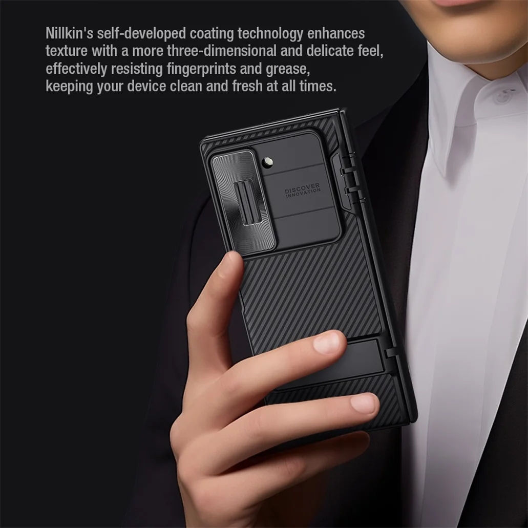 For Samsung Galaxy Z Fold 6 5G Case NILLKIN CamShield Fold Shockproof Slide Camera Cover For Samsung Z Fold6 With Hidden Stand