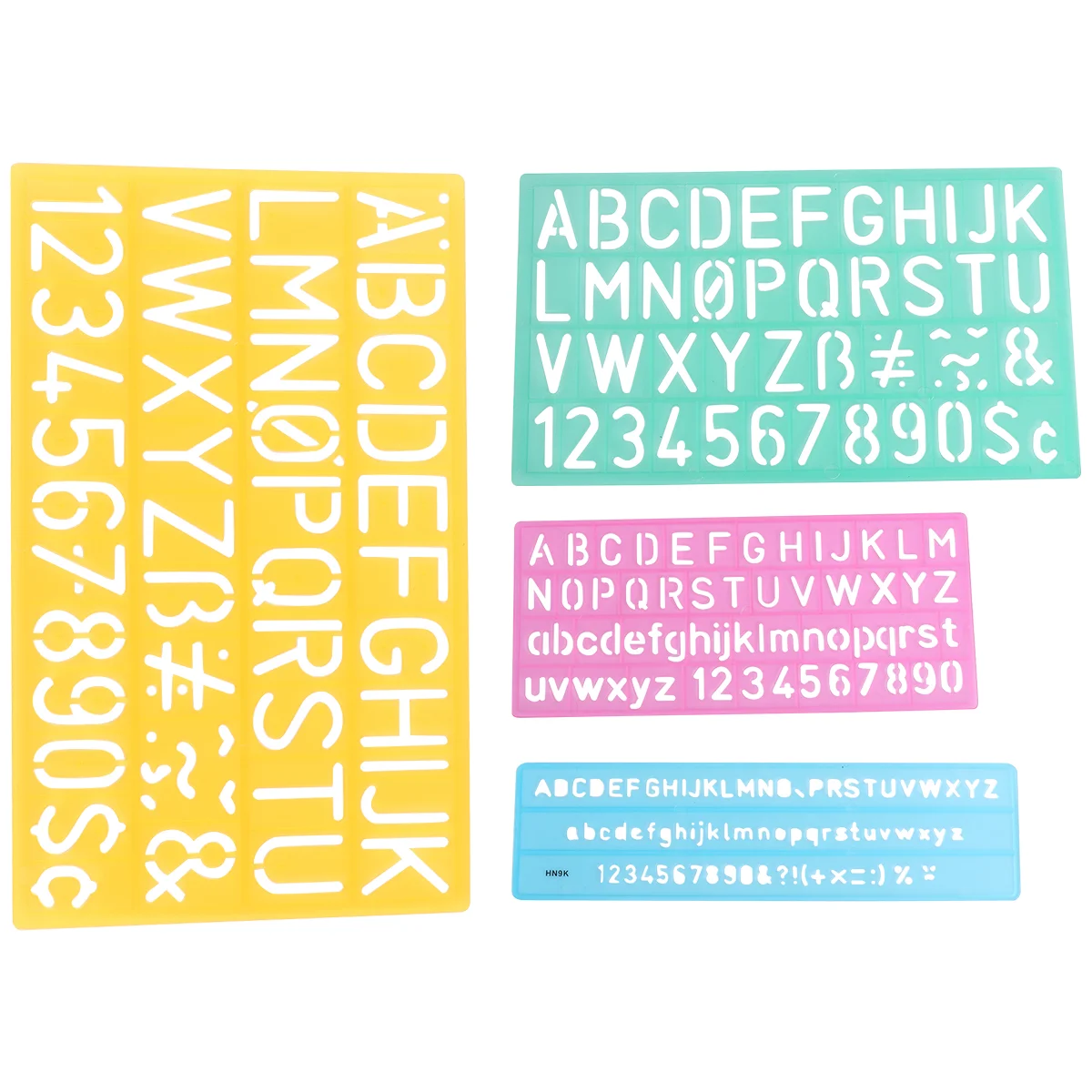 4 Pcs Template Child Letter Stencils Numbers Alphabetic Rulers Colorful Graffiti