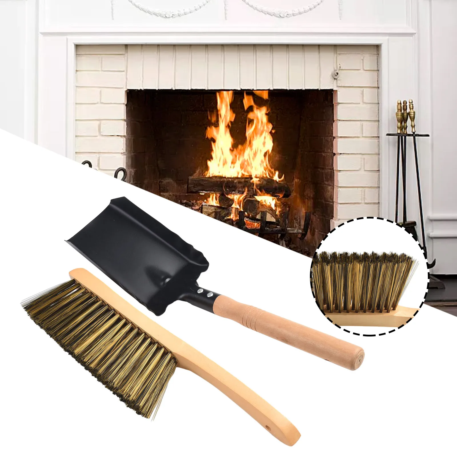 Pelle à manche en bois, brosse de polymérisation à manche en bois, brosse à cheveux bruns pour plantes, élimination de la solution ennuyeuse de la cheminée sans manche