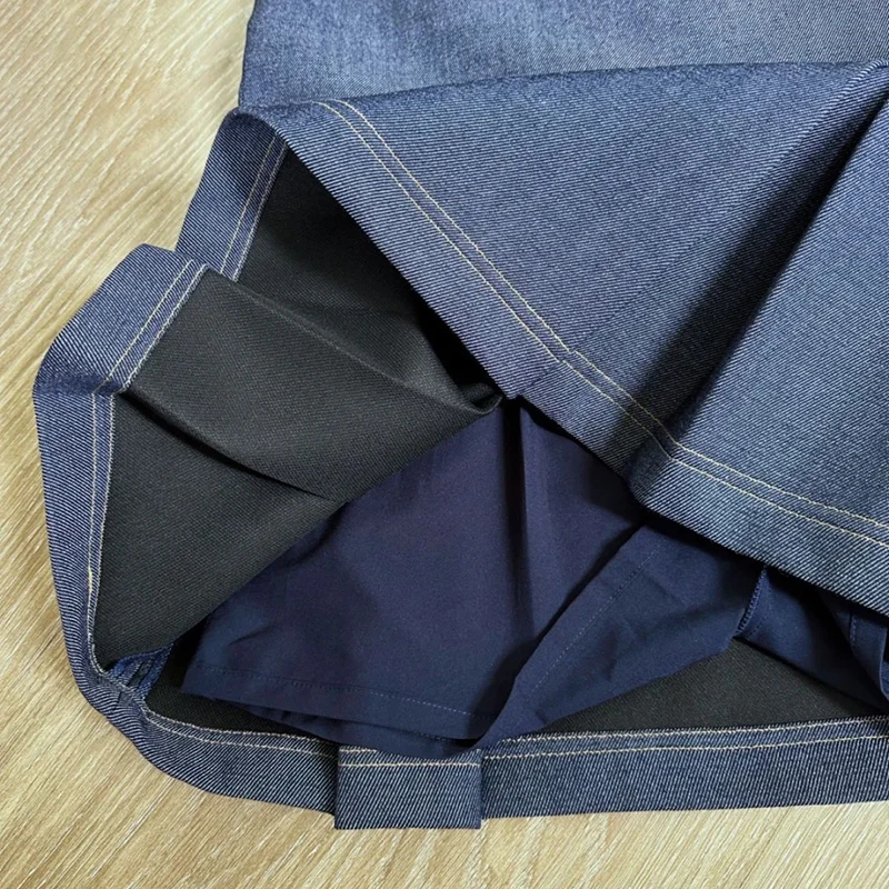 فستان جينز أمريكي عتيق الطراز بخصر مرتفع بدون أكمام بأسلوب فتياتي للارتداء اليومي من قماش ناعم قليل التمدد للصيف #3