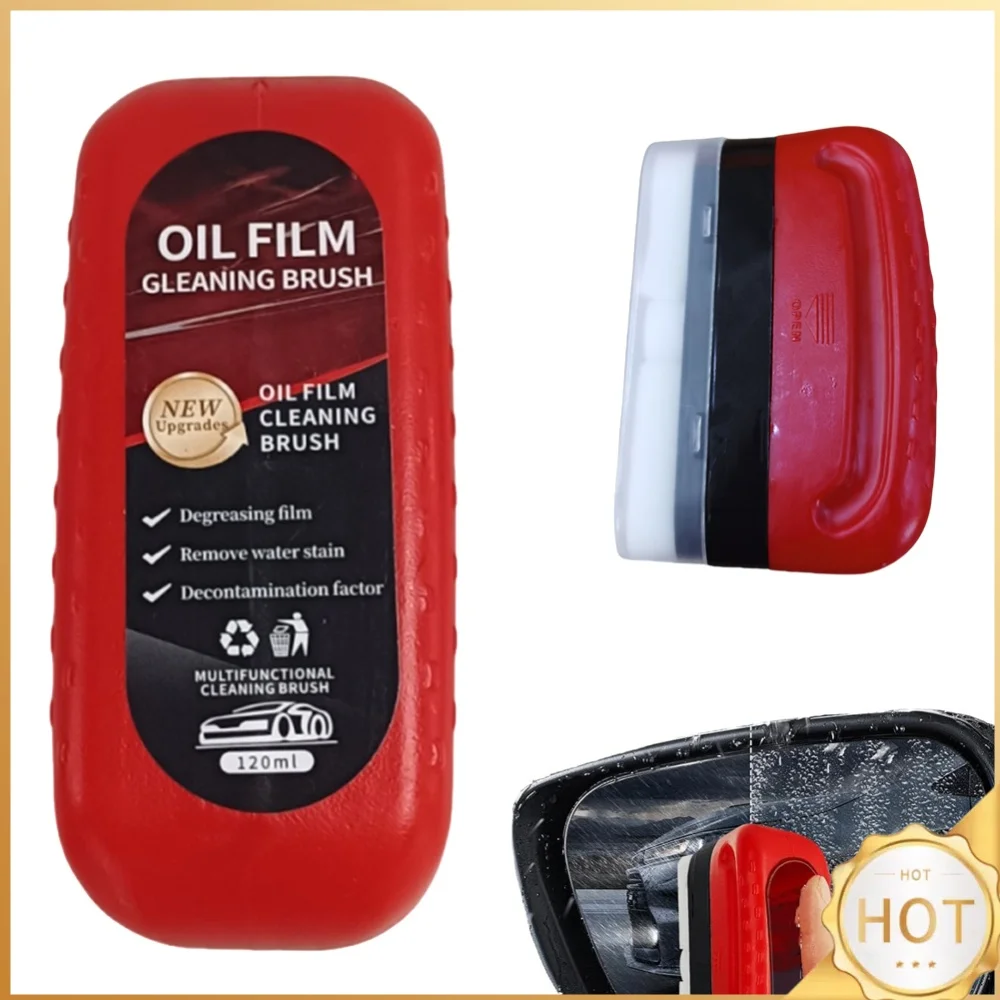 Oil Film Remover Removes Dirt Car Window Glass Cleaner Powerful Windshield Oil Film Stain Removal Glass Oil Film Cleaning Brush
