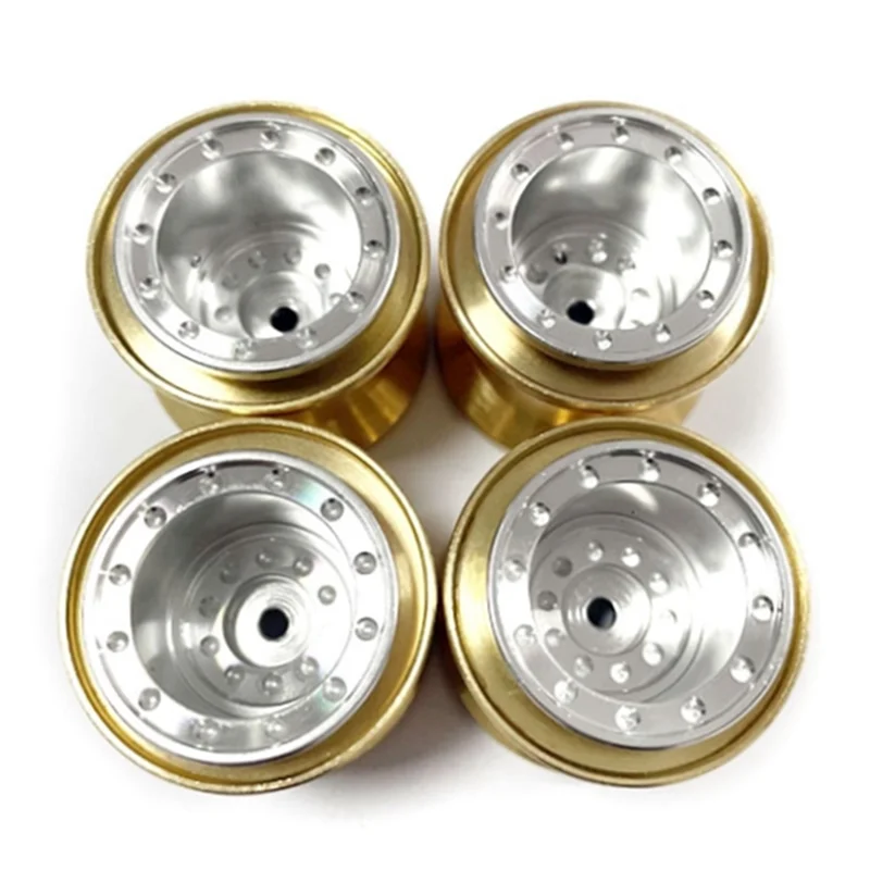 

4Pcs Brass Clamp Ring Metal 1.0 Wheel Rim Wheel Hub for FMS FCX24 Max Smasher 1/24 RC Crawler Car Upgrade Parts,2N03R