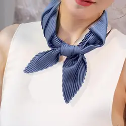 Super Soft  Chic Thin Crinkled Scarf Neck Wear Temperament Female Scarf Pleated   for Outdoor