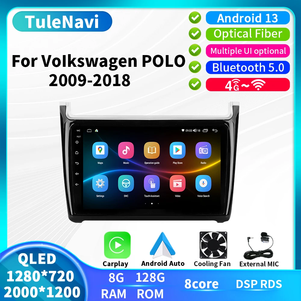 T7plus AI Voice Wireless CarPlay for VW Volkswagen POLO 2009 - 2018 Android Auto Radio 4G Car Multimedia Autoradio GPS Head Unit