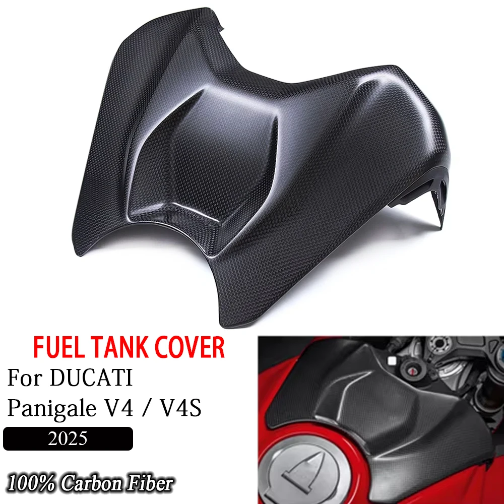 

For Ducati Panigale V4 V4 2025 Accessories Carbon Fiber Front Fuel Tank Cover Battery Covers Motorcycle Fairings