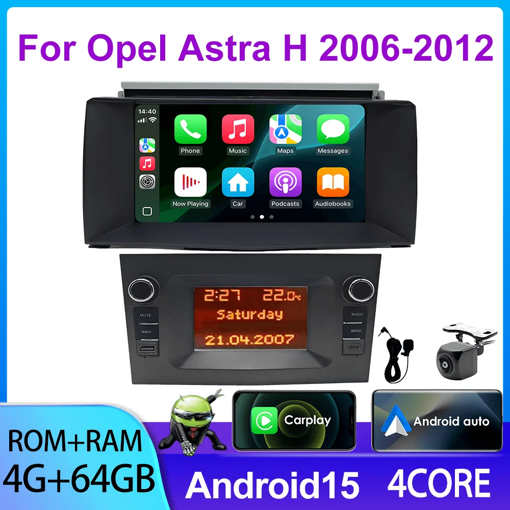 7 inch Auto GPS Navigatiesysteem voor Opel Astra H 2006-2012 HeadUnit Radio met Draadloze Carplay Multimedia CD DVD Autoradio