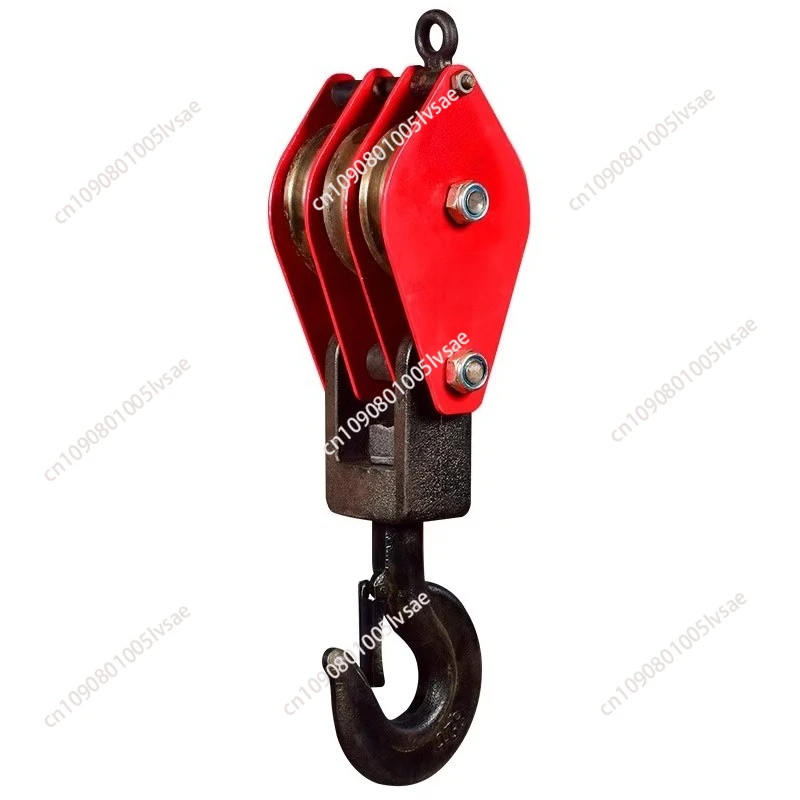

1T Wheel Lifting Snatch Pulley Block Skid Wheel Chain Hoist Chain Block Crane Lifting Sling Material Handling Tool Rigging