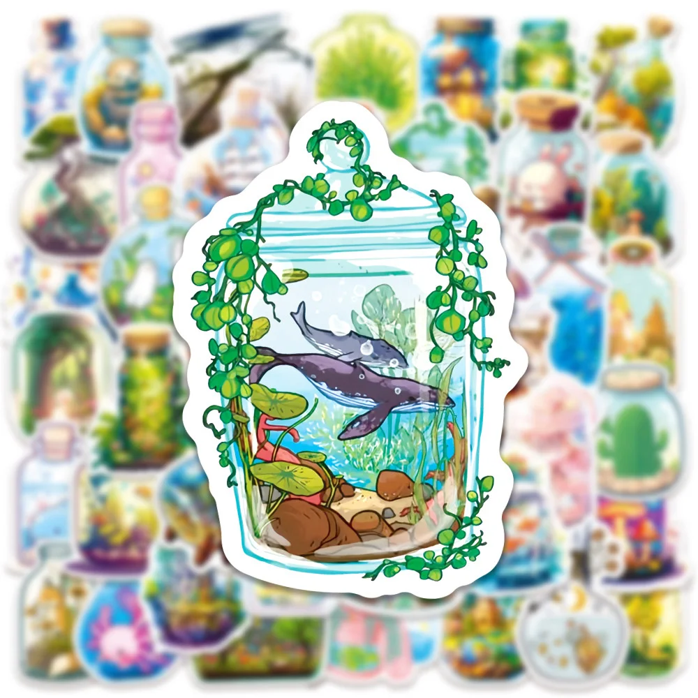 10/30/50pcs Funny Bottle World Animal Cartoon Stickers Ins Style Aesthetics Sticker Scrapbooking Laptop Kawaii Decoration Decals