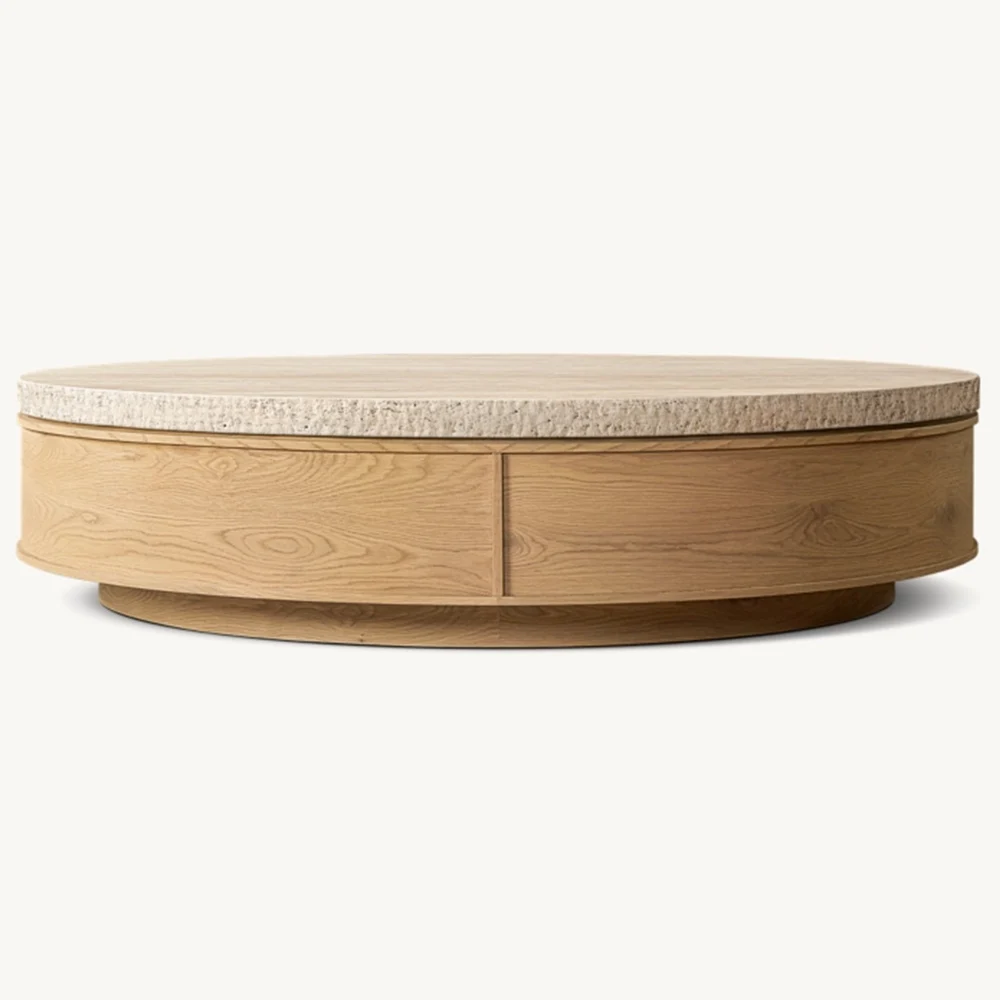 !@Modern Living Room Furniture Center Table Round Solid Wood Coffee Table for Living Room Office Use