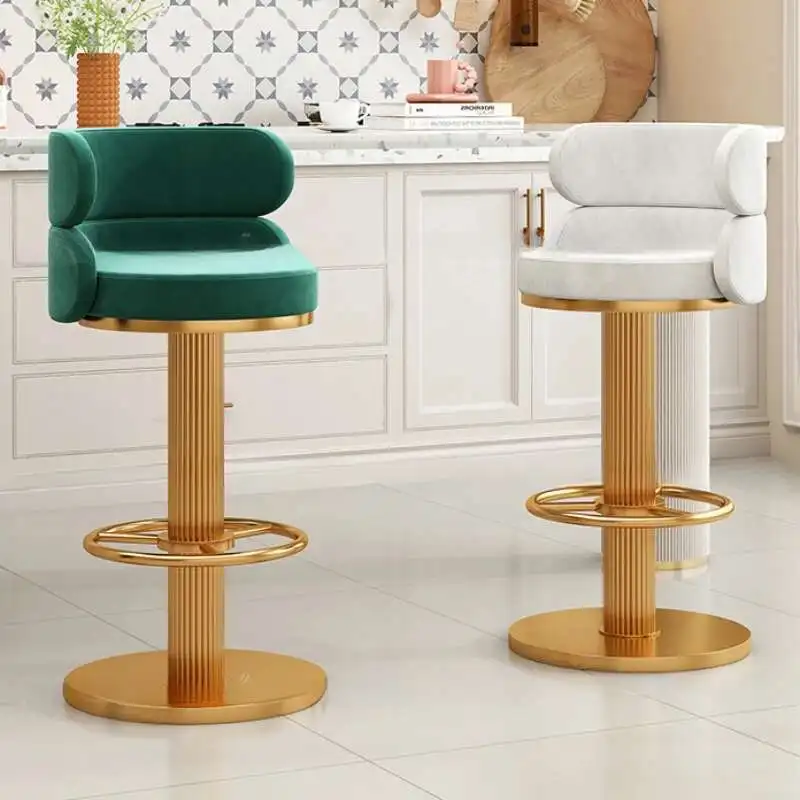 Домашний барный стул, регулируемые по высоте стулья для салона, поворотное кресло, современный дизайн, спинка, кухонный утюг, удобные высокие табуреты, роскошные