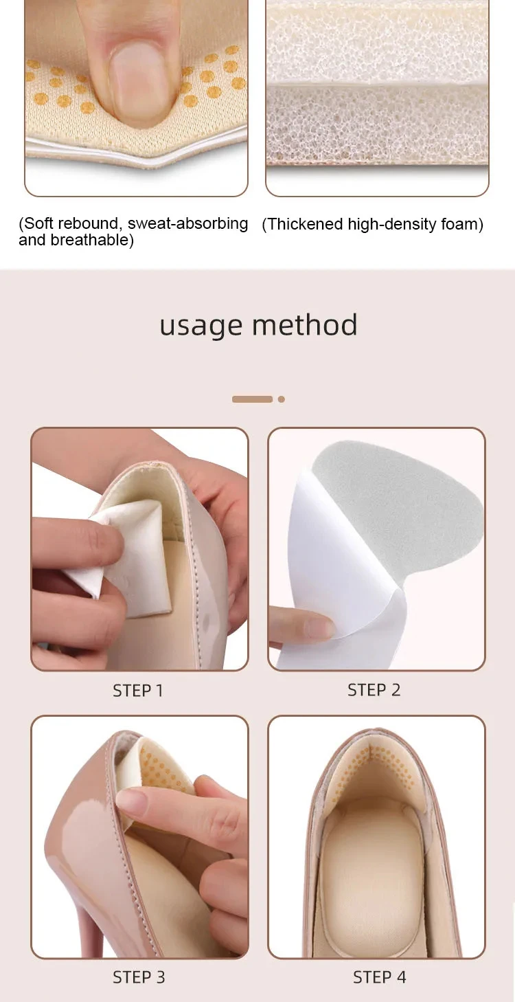 Rutschfeste Fersenaufkleber, Fersenschutz, Schuhe mit hohen Absätzen, Anti-Verschleiß-Einlegesohlen, Schuhversteller, halbe Einlegesohle für Damen, 2 Stück/6 Stück – Detail 7