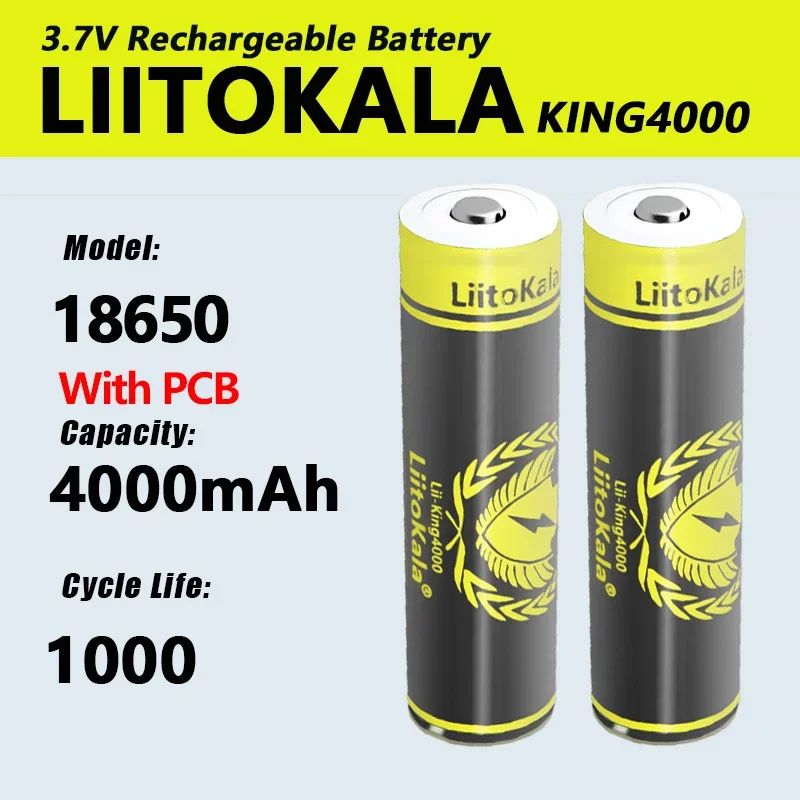 1-40 قطعة LiitoKala KING4000-PCB 18650 بطارية 3.7 فولت 4000 مللي أمبير بطاريات ليثيوم أيون قابلة للشحن هايت تفريغ الطاقة 30A أكبر الحالي