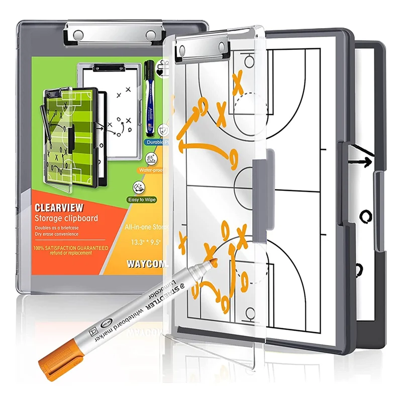 EDT-Clipboard с местом для хранения, 13,3X9,5 дюйма с 2-мя отделениями для хранения, доски для сухих зажимов, пластиковый буфер обмена для кормления