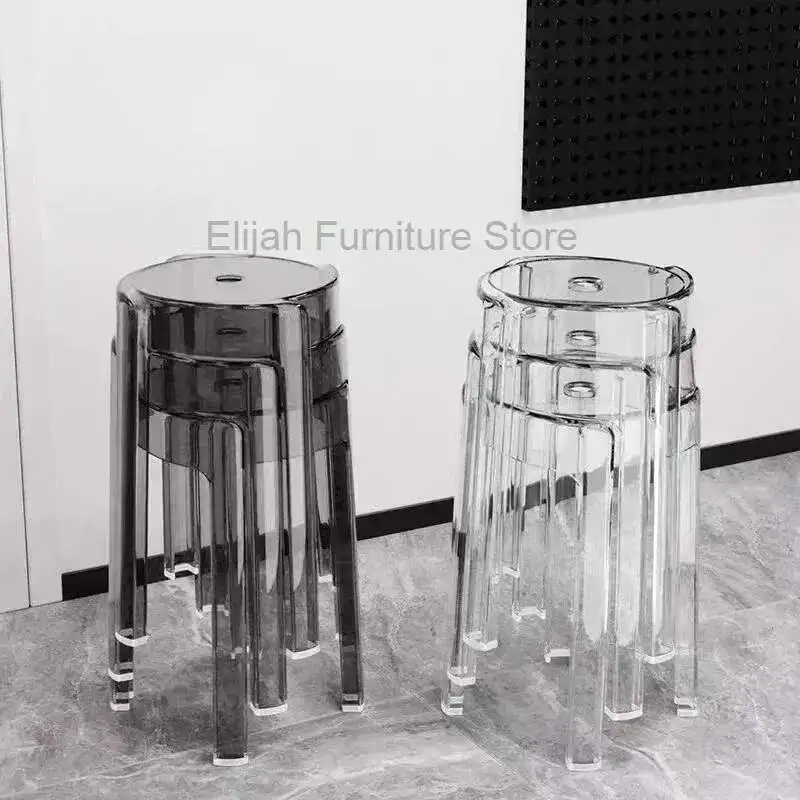 

Stackable Dining Chair Plastic Simple Table Portable Stool Furniture Aesthetic Room Living Nordic Chair Krzeslo Multifunctional
