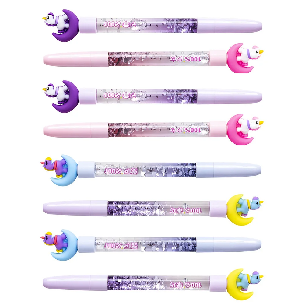 8 قطع من جل Kawaii للكتابة السلس باللون الأسود لمستلزمات امتحان المدرسة والمكتب، أقلام جل منزلية متعددة الوظائف للكتابة #4