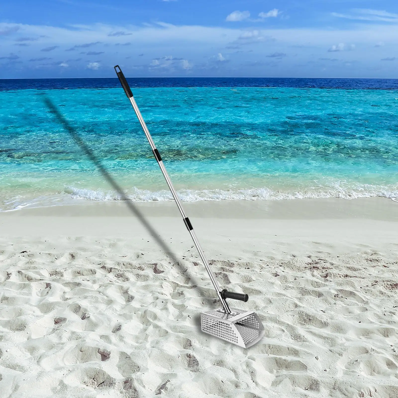 Long Handle Sand Shovel Sturdy Portable Metal Gardening Shovel Adults Rustproof Versatile Pole Fast Sifting Detector Accessories