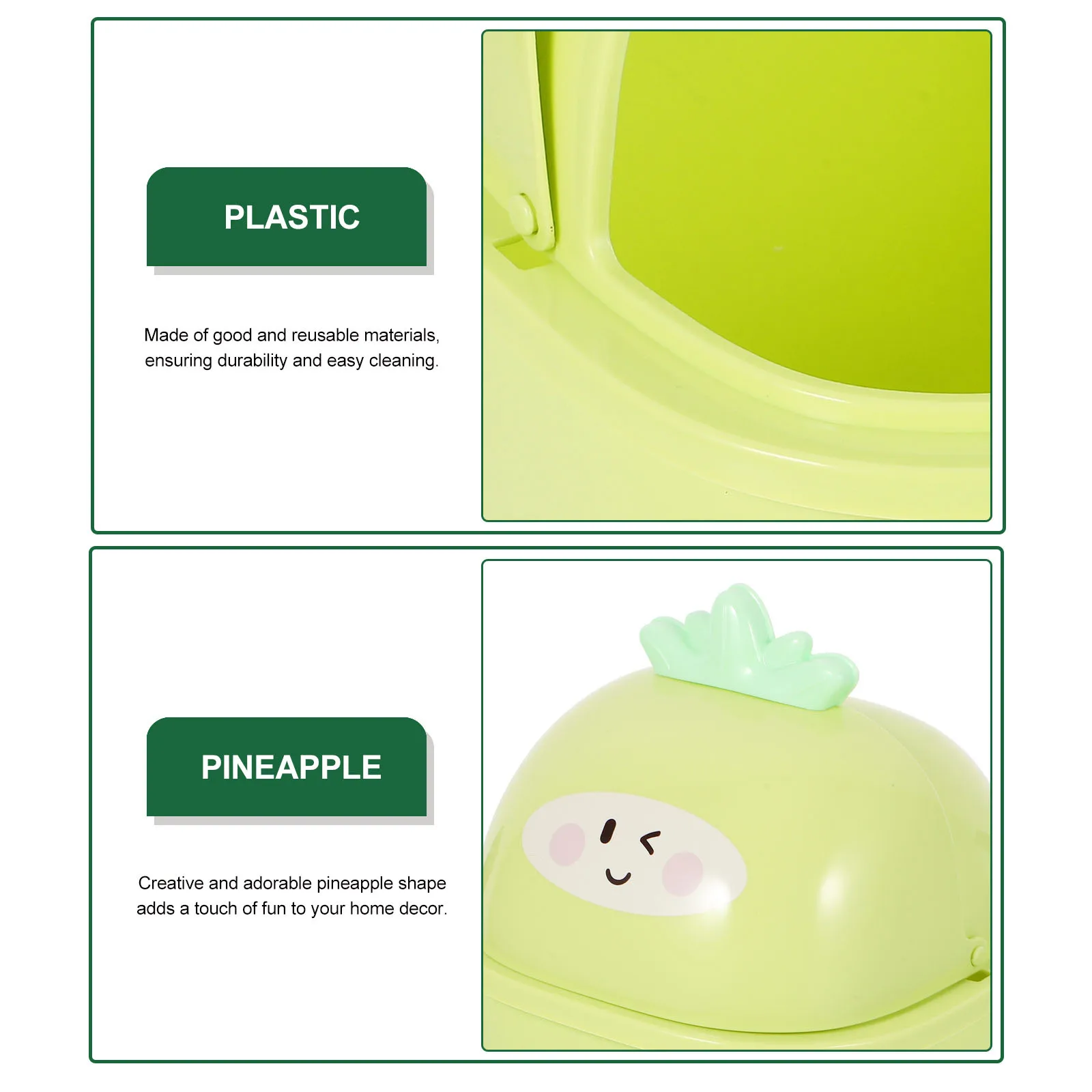 

Pineapple Trash Can Cans with Lids Desktop Waste Bin Small Office Garbage for Bedroom Fragrance