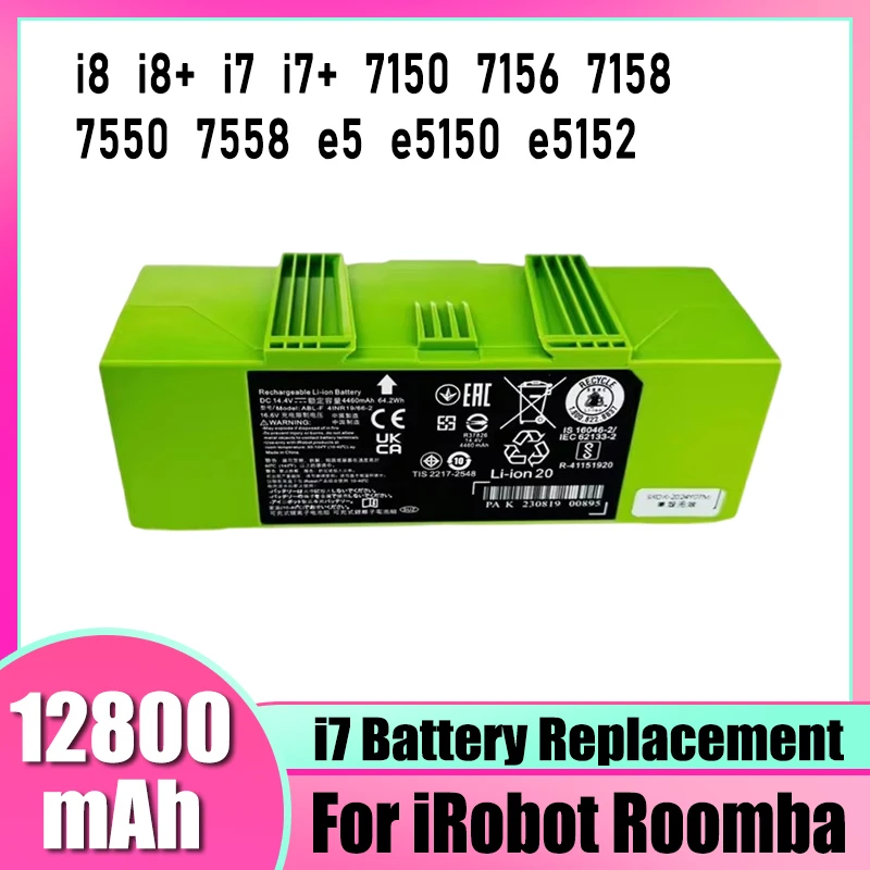 

For iRobot Roomba e and i series i7+e5 7150 7550 i3 3150 i3+3550 i4 4150 i4 battery replacement