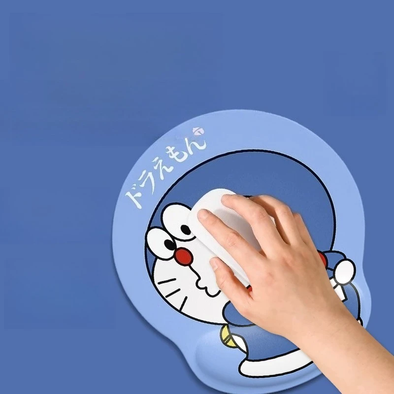 Tapis de souris série Doraemons Kawaii, personnage de dessin animé, créativité, impression mignonne, protection de poignet en silicone, fournitures de bureau