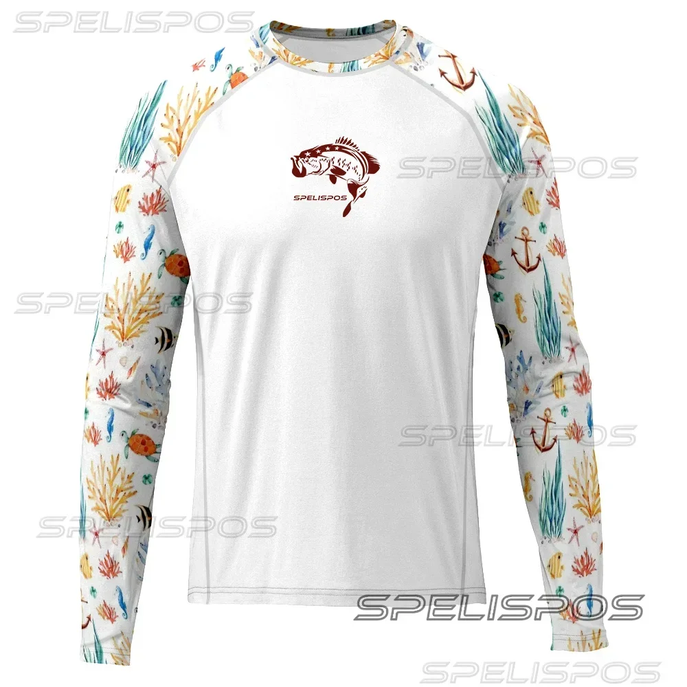 Men Fishing Shirts Quick Drying Long Sleeved Tops Fish T-shirts Outdoor Sports UPF 50+ Sunscreen Breathable Jerseys