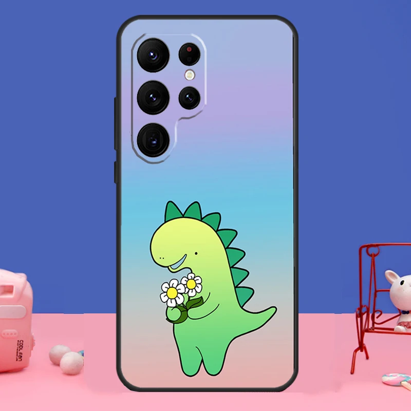 Cute Dinosaur Tea-Rex Case For Samsung Galaxy S23 S22 S24 Ultra S8 S9 S10 Plus Note 10 20 Ultra S20 S21 FE Cover