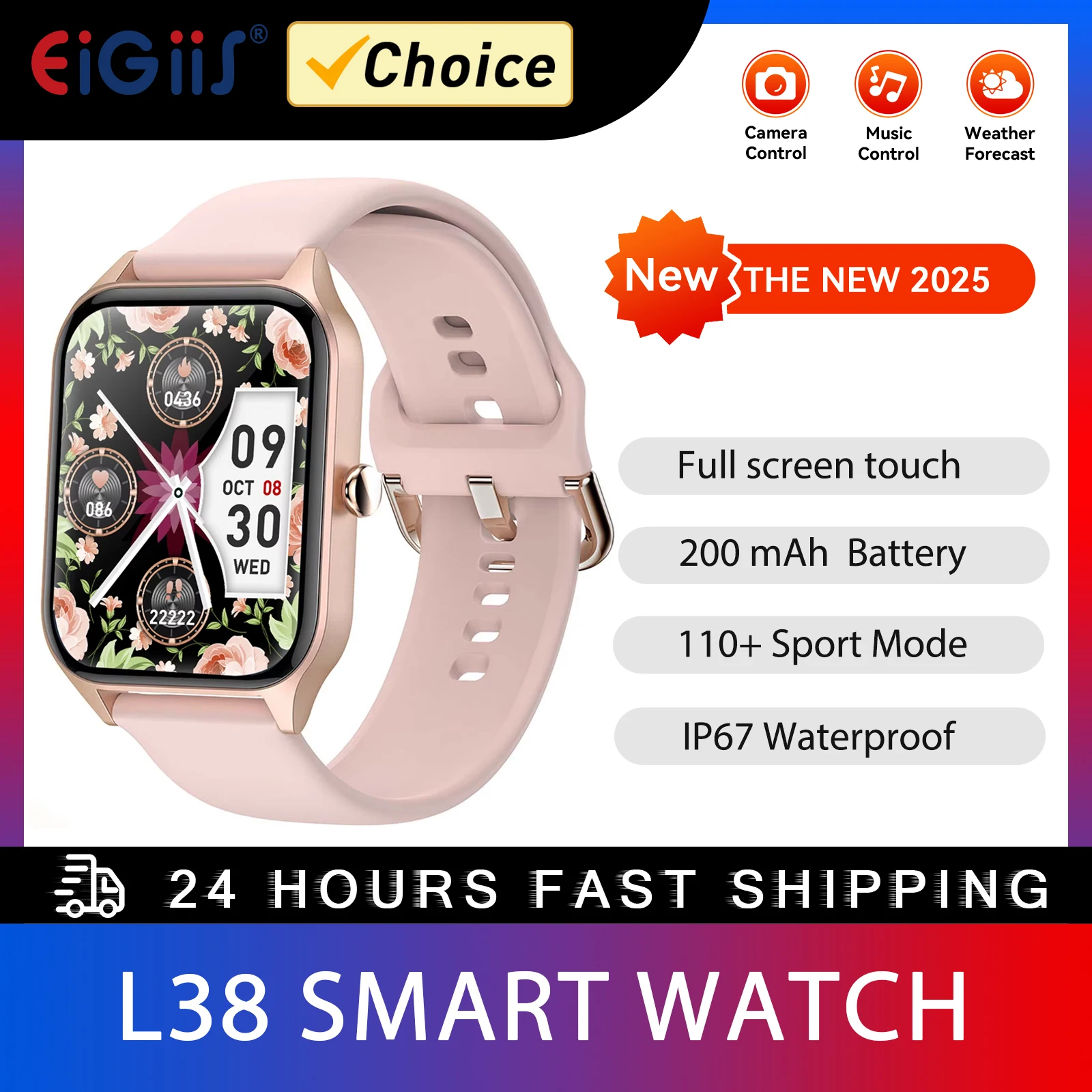 EIGIIS Smart Watch for Men Waterproof Fitness Tracker 100+ Sports Modes Watch with Heart Rate Sleep Monitor Pedometer Compatible