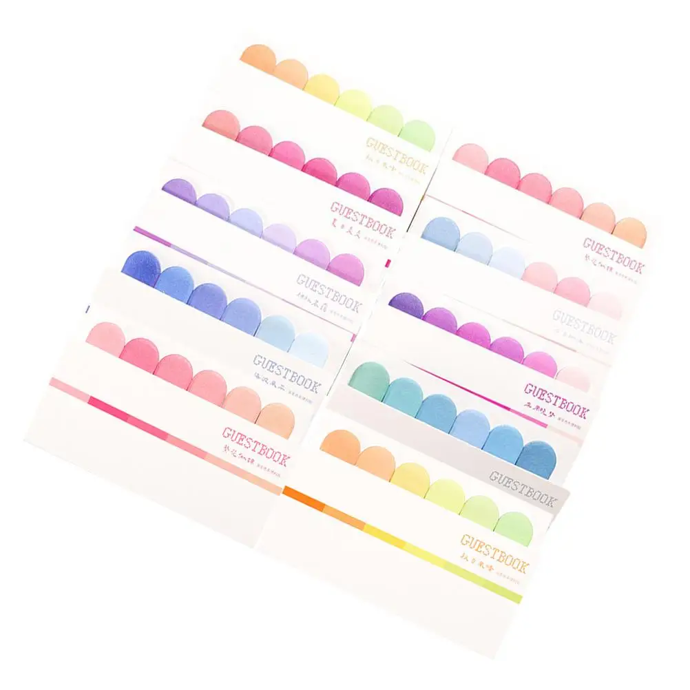 

10 Pcs Fluorescent Sticky Tabs Bright Page Markers Self Adhesive Student Accessory Memo Pads Note Paper Craft