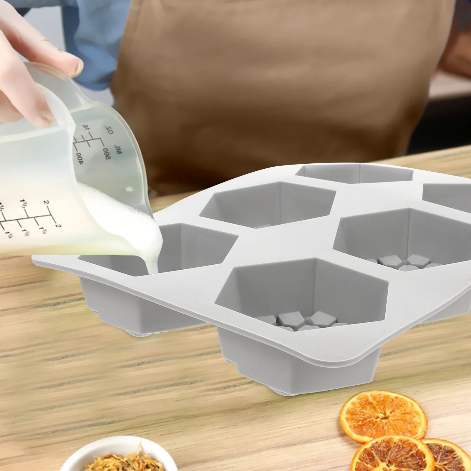 

6-полая сотовая форма для мыла, силиконовые антипригарные гибкие формы для торта, шоколадных конфет, желе, кубиков льда, мыла ручной работы «сделай сам»