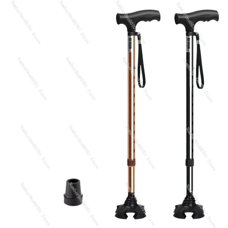 

Telescopic Walking Stick Four Foot Cane ''Lightweight Stable Non-Slip Walking Stick Portable Walking Aid Crutch for the Elderly