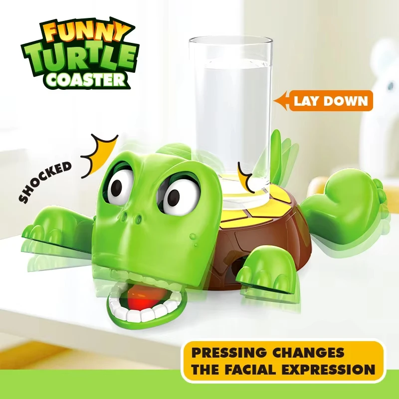 Cute Funny Turtle Coaster Pressing Googly Eyes Limbs Open Mat Creative Decoration Quirky Panicked Turtle Ornament Stress Relieve