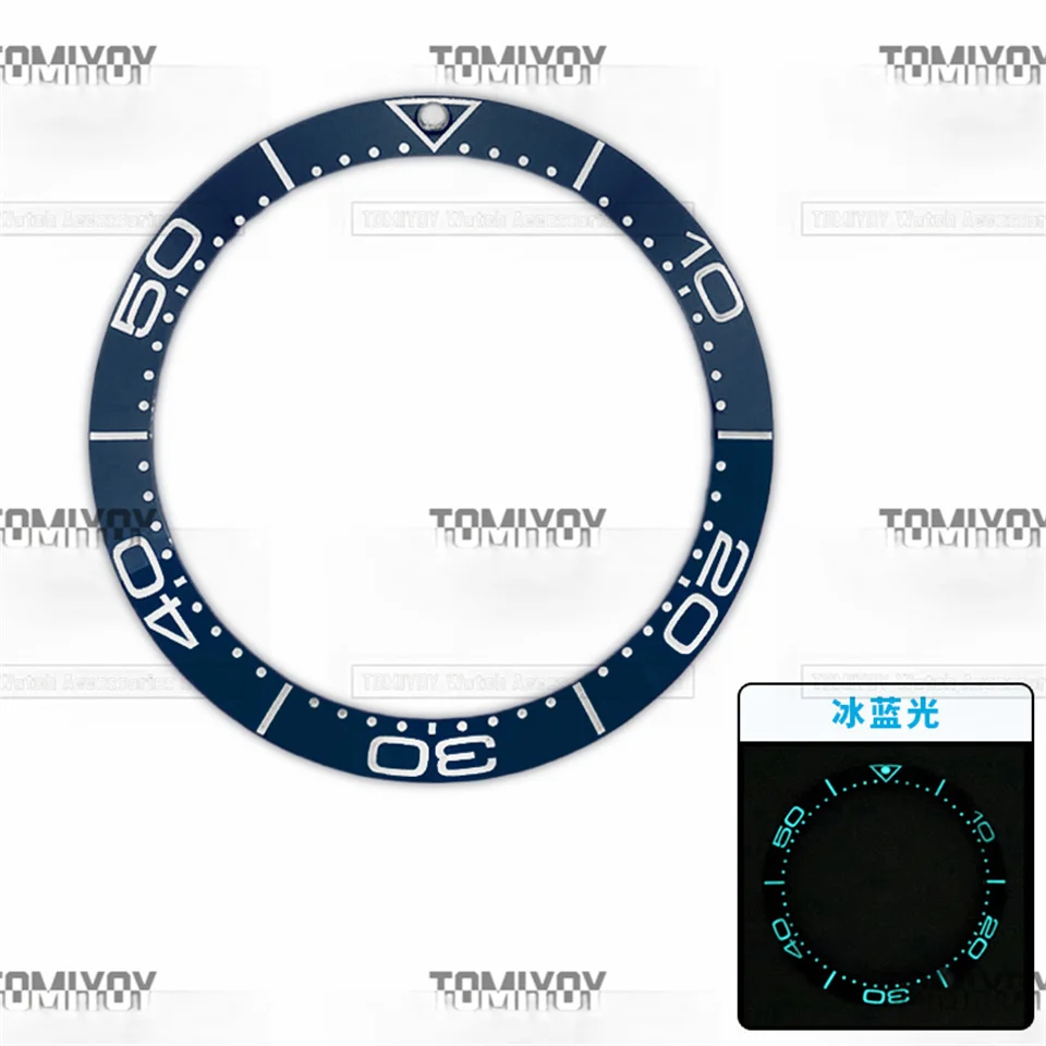 

38MM×30.7MM Blue Black Ceramic Blue luminous Slanted Bezel Insert Fit for New OMEGA Men's Mechanical Watch