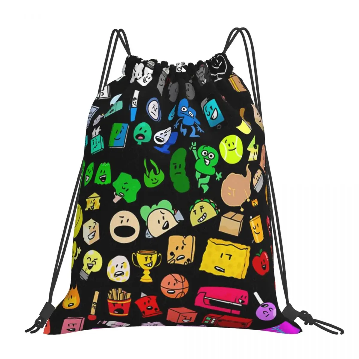 Classic BFDI Inanimate Insanity All Characters Backpacks Drawstring Bags Drawstring Bundle Pocket Sundries Bag Book Bags