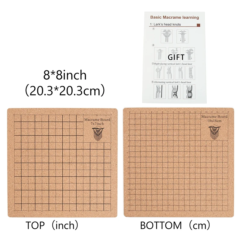 Macrame Board Grided Cork Board 8x8\'\', 12x16\'\', 16x16\'\' for Bracelet Project Jewelry Making Hand Kniting Work DIY Craft Supplies