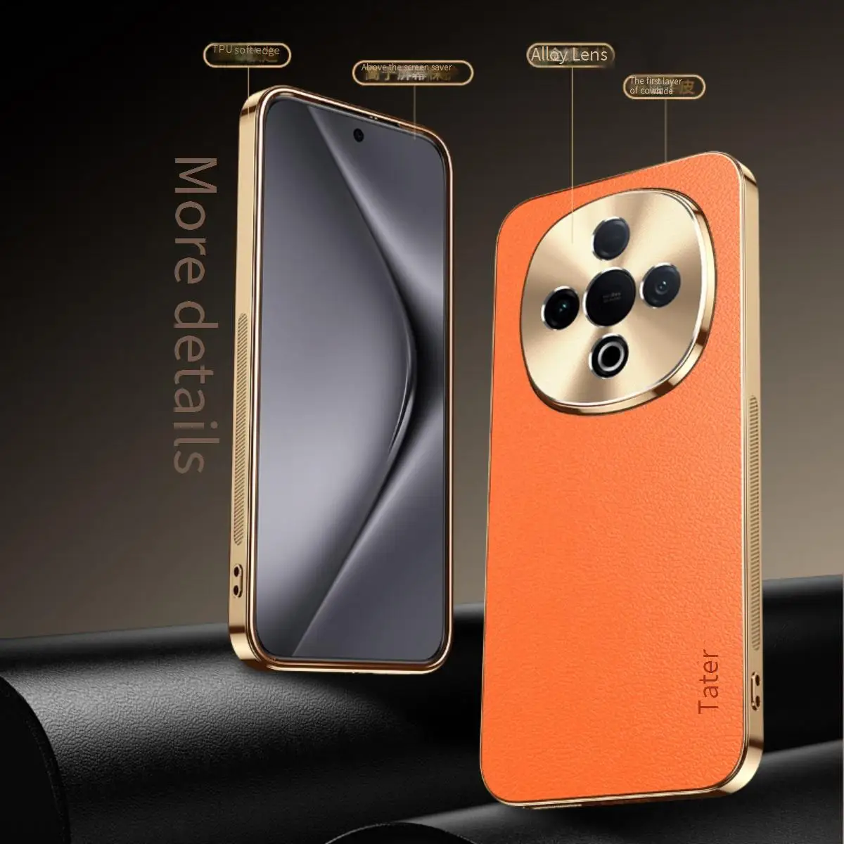 Funda de teléfono de cuero vegano de lujo para Vivo Y300 Pro, funda protectora de lente con borde suave galvanizado, funda trasera a prueba de golpes