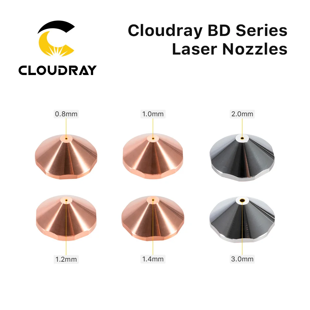 Cloudray-Tête de coupe de fibre OEM, buses laser, couches simples et doubles, calibre 0.8-6.0mm, série BD, diamètre 25mm